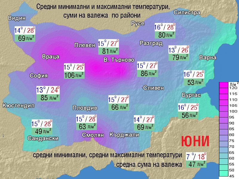 Юни ще е най-дъждовният месец за годината
